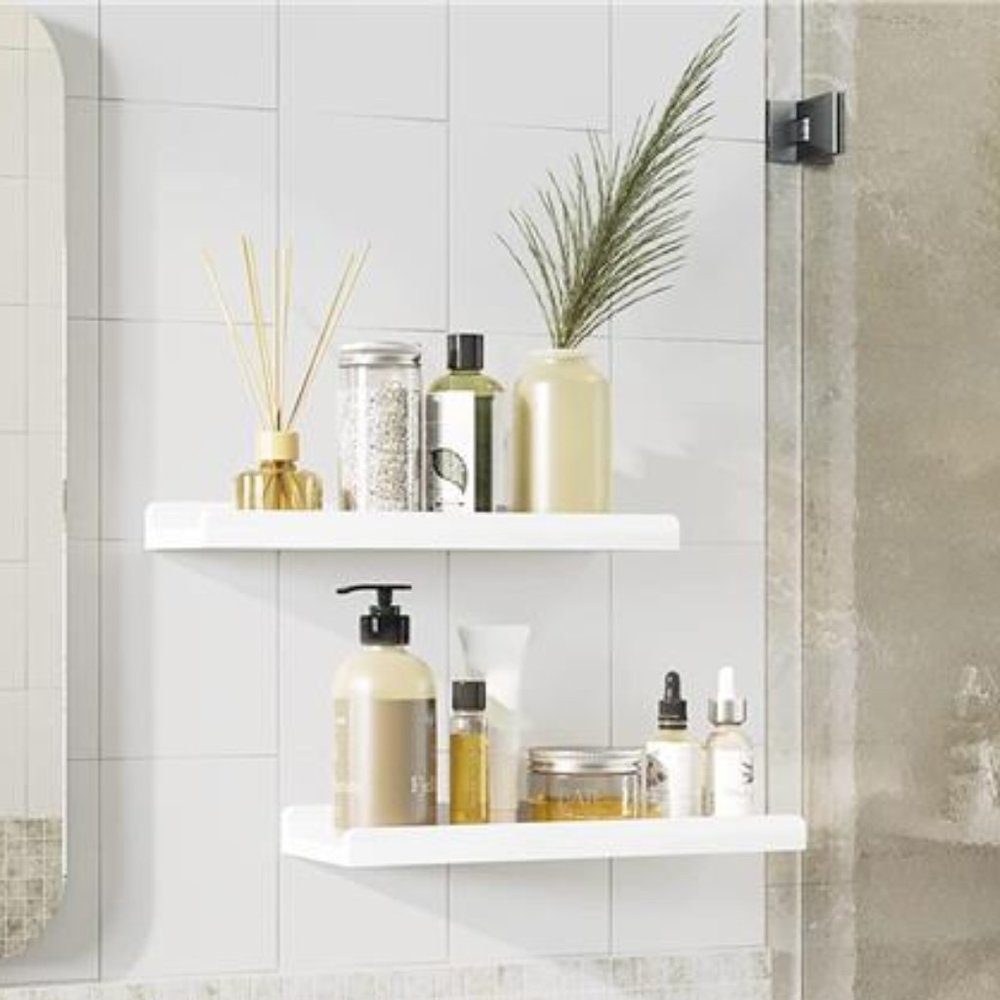Floating Shelves Wall Mounted Set of 2, for Bedroom Bathroom Kitchen Office
